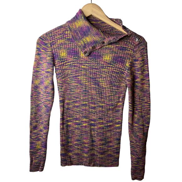 Sundance Sweaters - Sundance Multicolored Marled Ribbed Knit Turtleneck Sweater